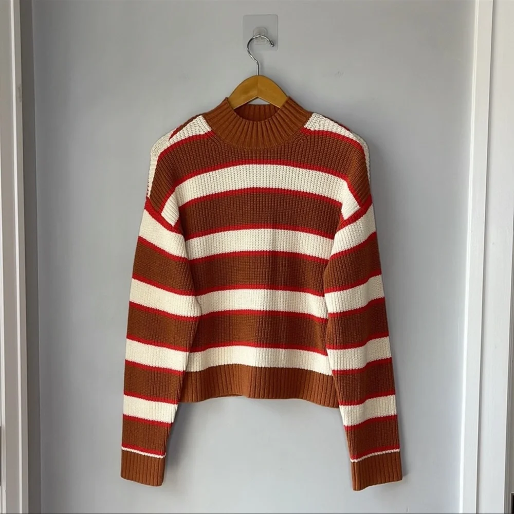 Reformation Brown and Cream Striped Sweater - Picture 4 of 14